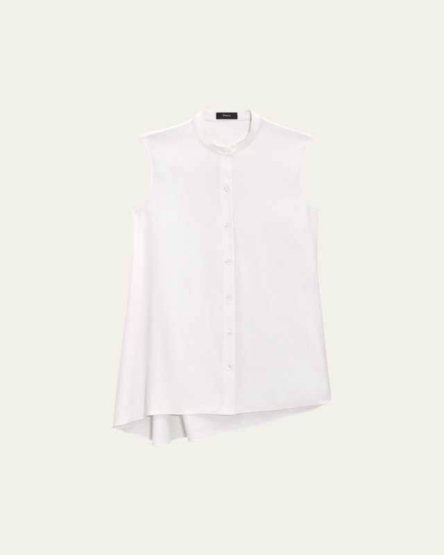 Sleeveless Asymmetric Draped Tunic